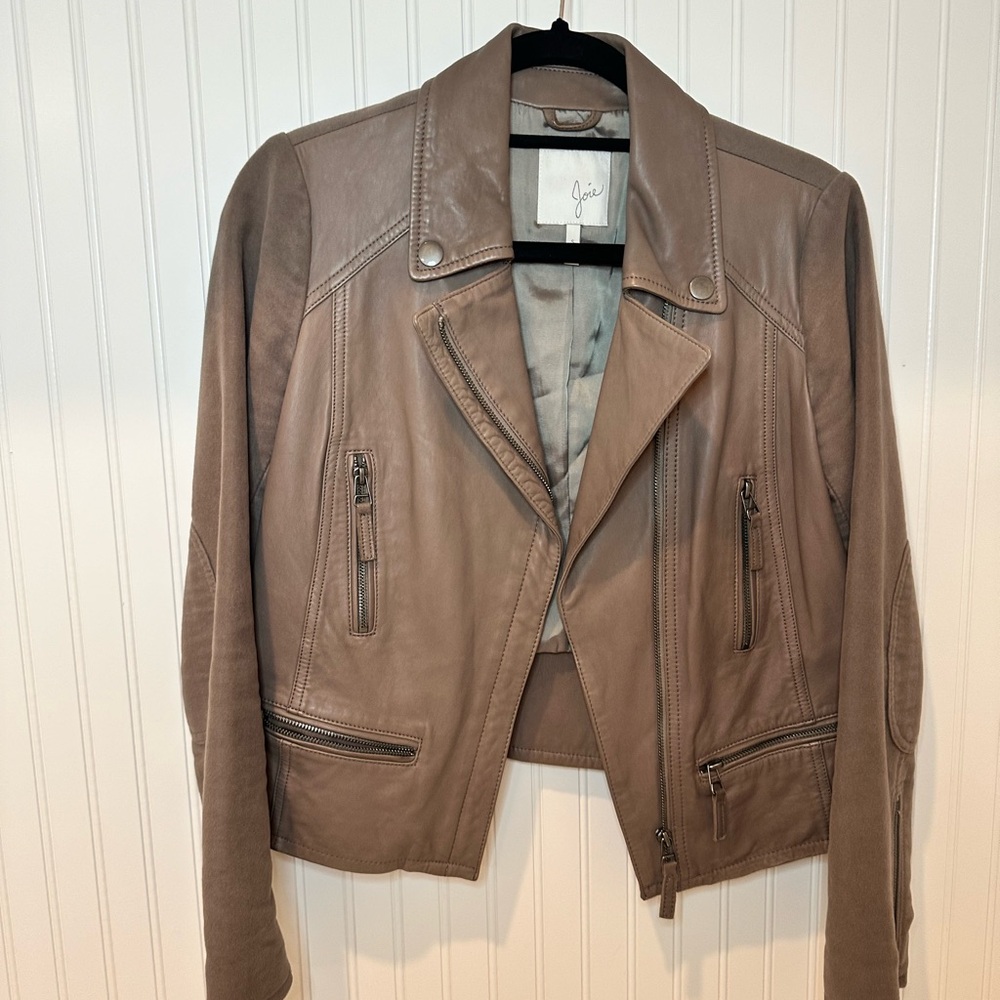 Joie leather/cotton jacket